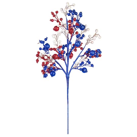 28" Red, White & Blue Berry Spray, 2ct. By Vickerman in Red/White/Blue | Michaels®